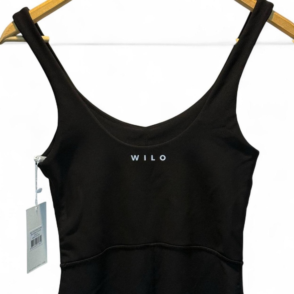 Wilo The Label Ribbed Scoop Neck Flare Sz S Jumpsuit P-P14”w26”inseam33”